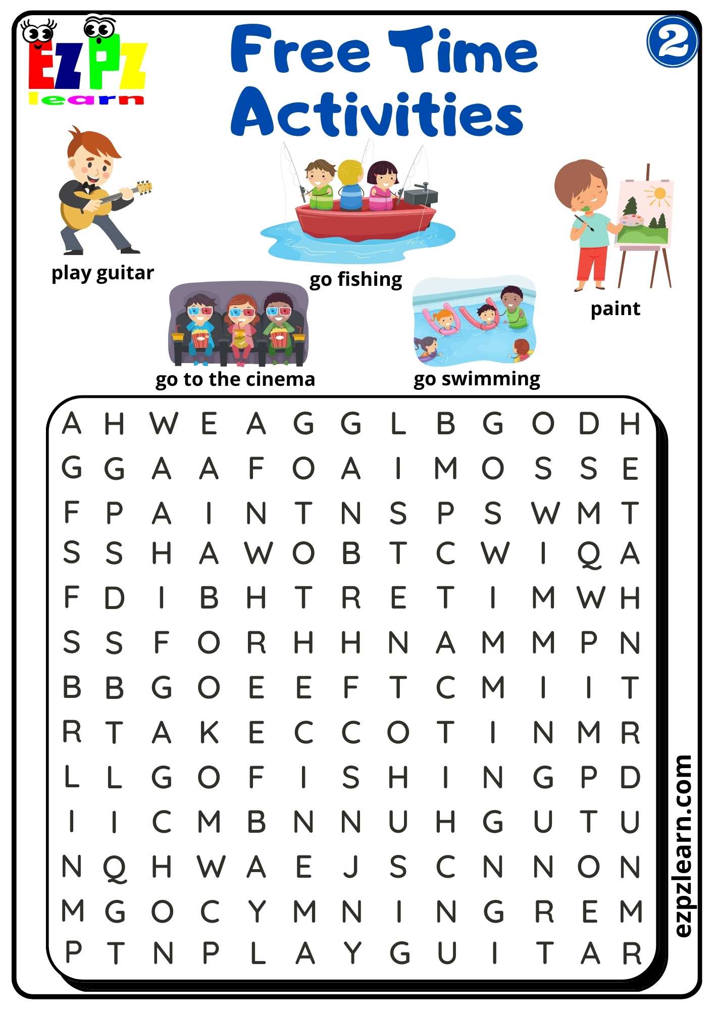 Word Search Activity for Children and ESL Students PDF Download Free Time Activities G2